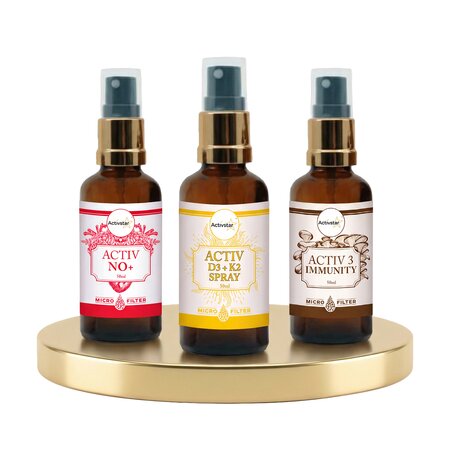 Activ NO+ spray 50 ml, Activ 3 Imunity spray 50 ml, Activ D3 + K2 spray 50 ml